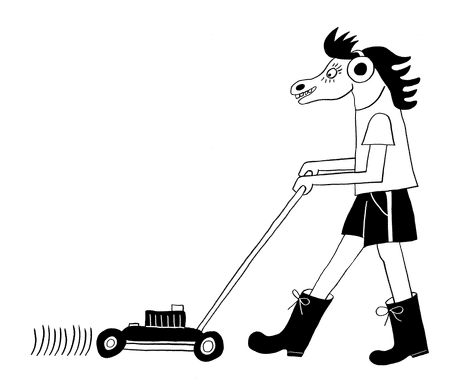 Illustration av en sommarjobbare